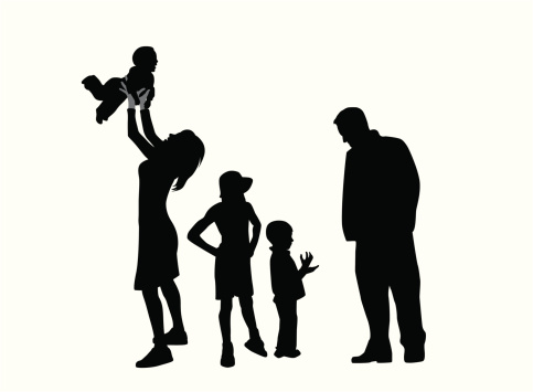 Family Time Vector Silhouette