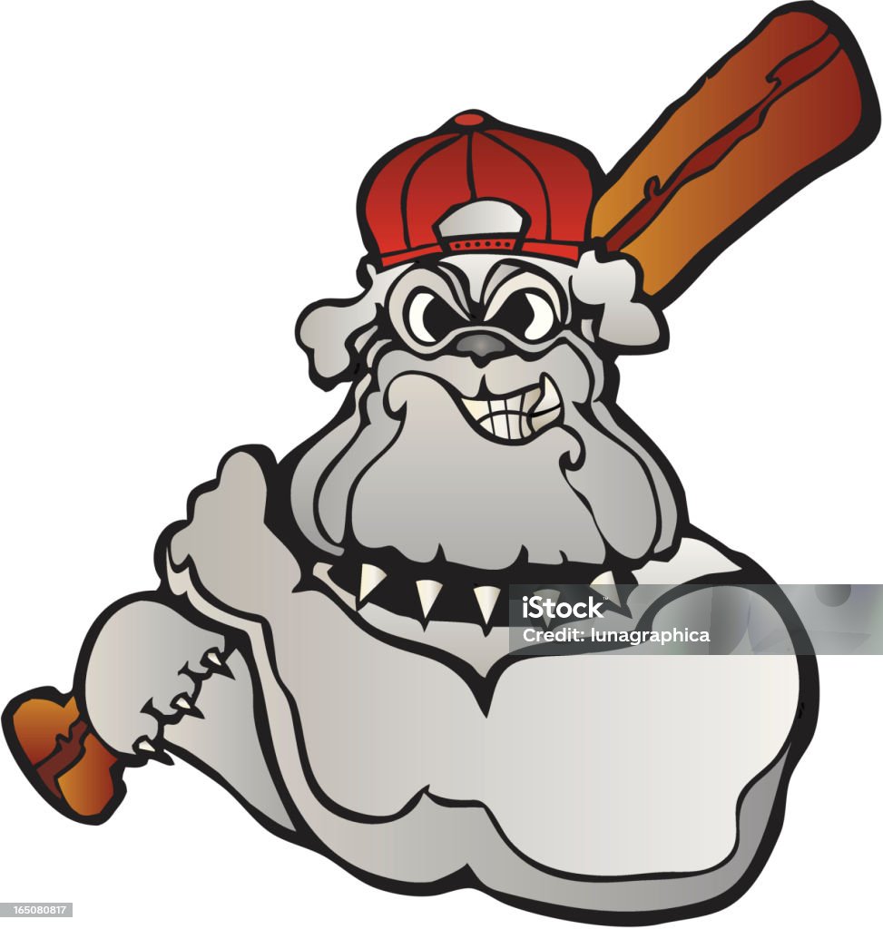 Bulldog de béisbol - arte vectorial de Bulldog libre de derechos