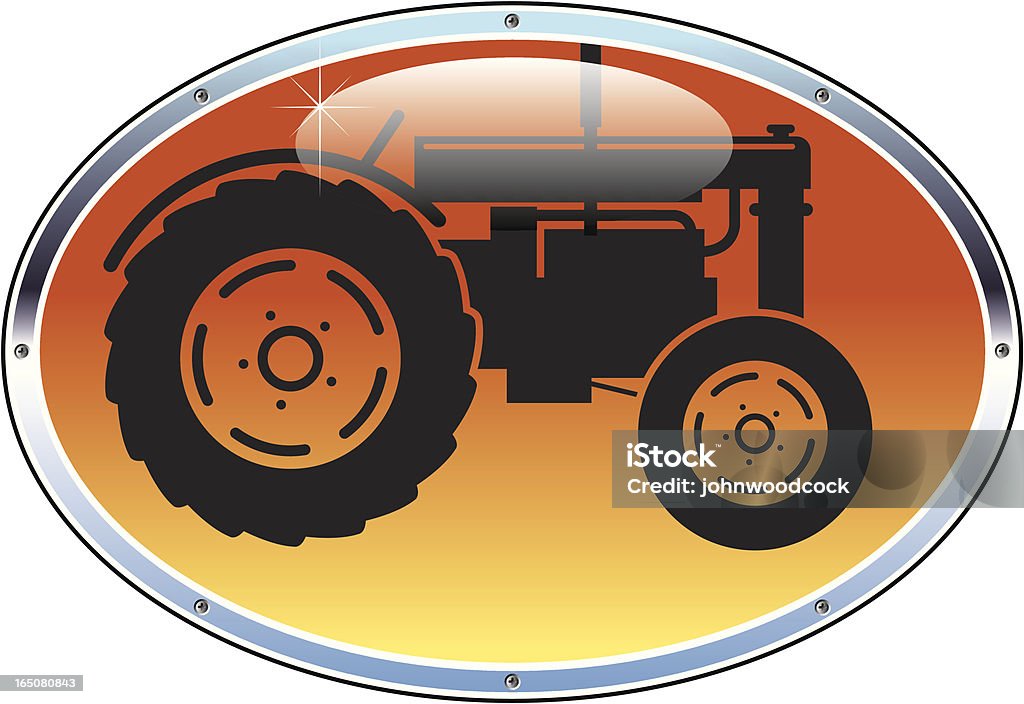 Shiny tractor A shiny tractor badge. Agricultural Machinery stock vector