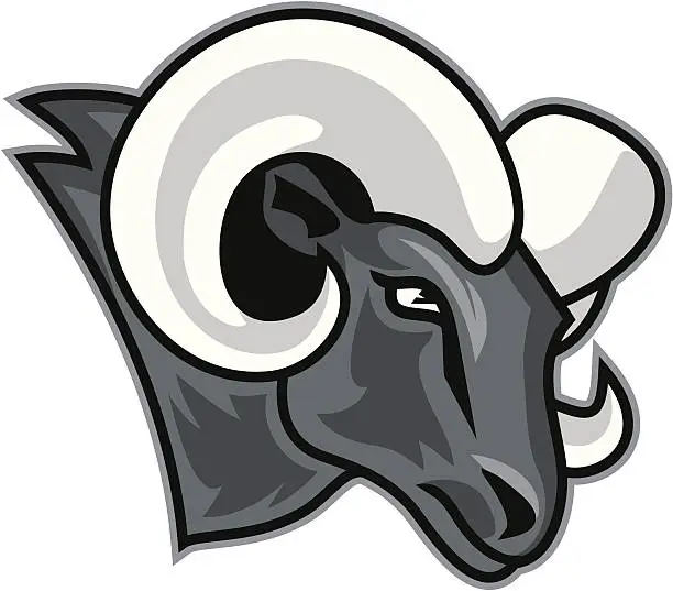 Vector illustration of Ram head