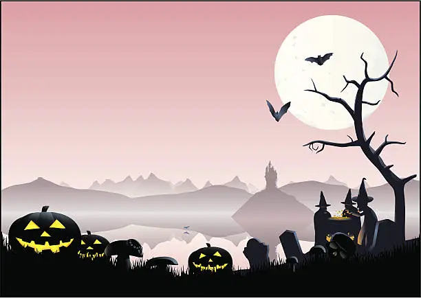 Vector illustration of Spooky Lake
