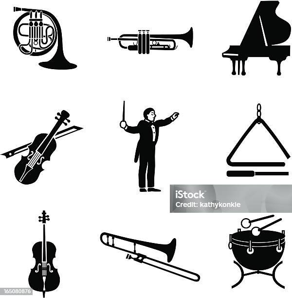 Classical Music Icons Stock Illustration - Download Image Now - Kettledrum, Musical Instrument, French Culture