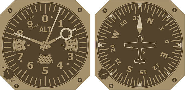 altimeter 및 코파스 - altitude dial stock illustrations