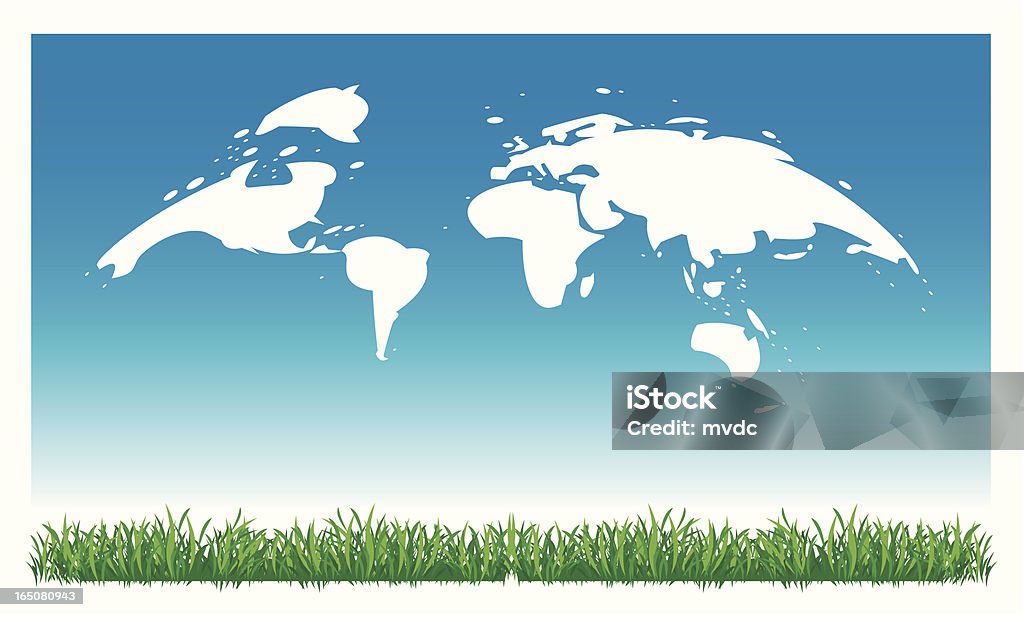 Paysage nuage monde - clipart vectoriel de Affaires internationales libre de droits