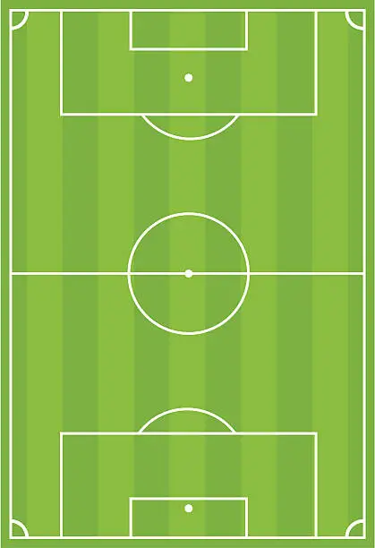 Vector illustration of Soccer Football Pitch with Stripe Design