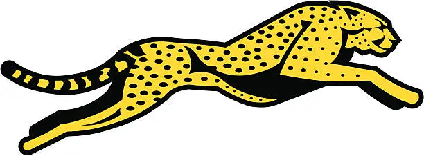 Vector illustration of Leaping cheetah