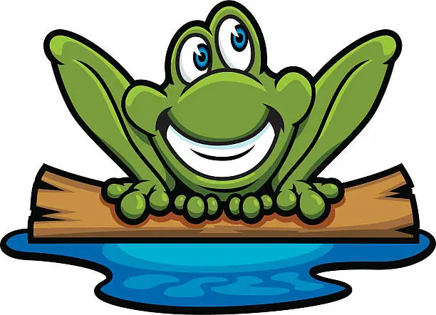 Vector illustration of Frog on a Log