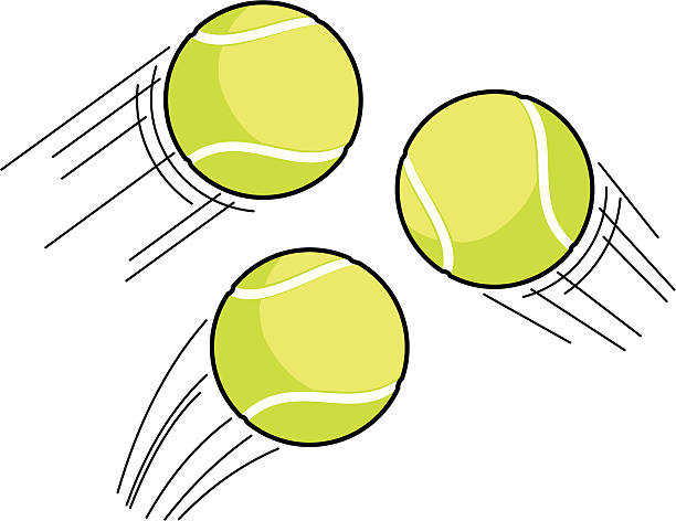 stockillustraties, clipart, cartoons en iconen met tennis ball swoosh - tennisbal