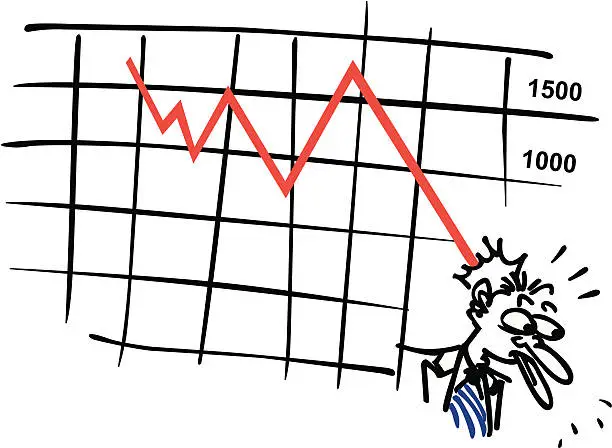 Vector illustration of Stock Market Crash - Financial Crisis