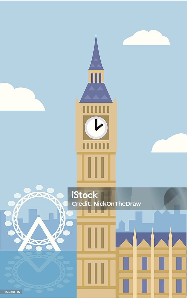 Big Ben i London Eye - Grafika wektorowa royalty-free (London Eye)