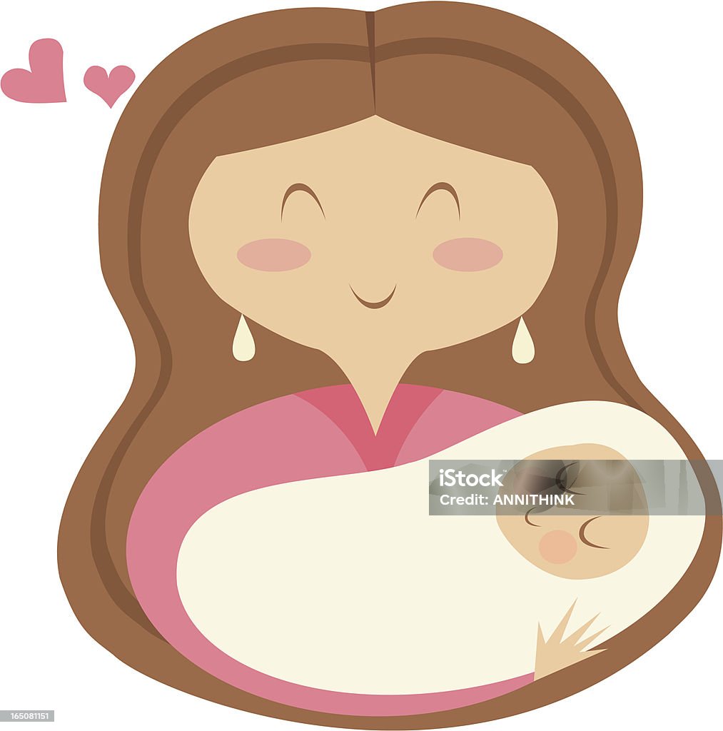 Mãe segurando Bebê - Royalty-free Mãe arte vetorial