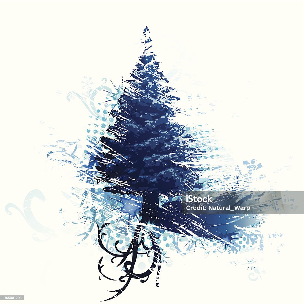 Grunged albero di Natale - arte vettoriale royalty-free di A forma di stella