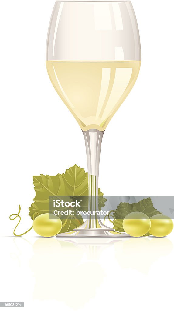 Wine and grape Illustration of wine with grape. White Wine stock vector