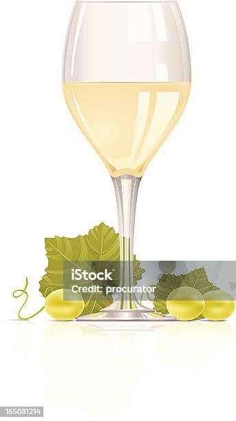 Wine And Grape Stock Illustration - Download Image Now - White Wine, Alcohol - Drink, Cut Out
