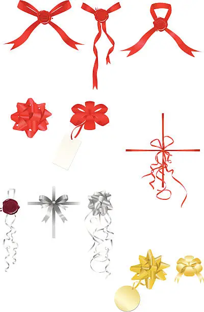 Vector illustration of Ribbons and Bows - Vector