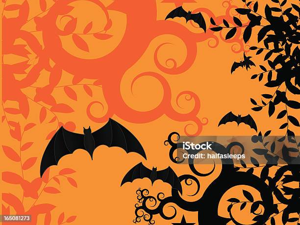 Pipistrello Astratto Sfondo - Immagini vettoriali stock e altre immagini di Pipistrello - Pipistrello, Arancione, Astratto
