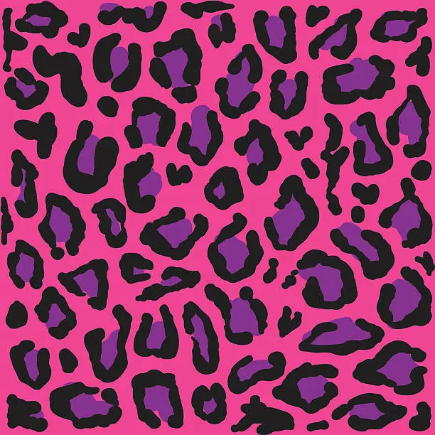 Vector illustration of Pink Leopard GRRRR
