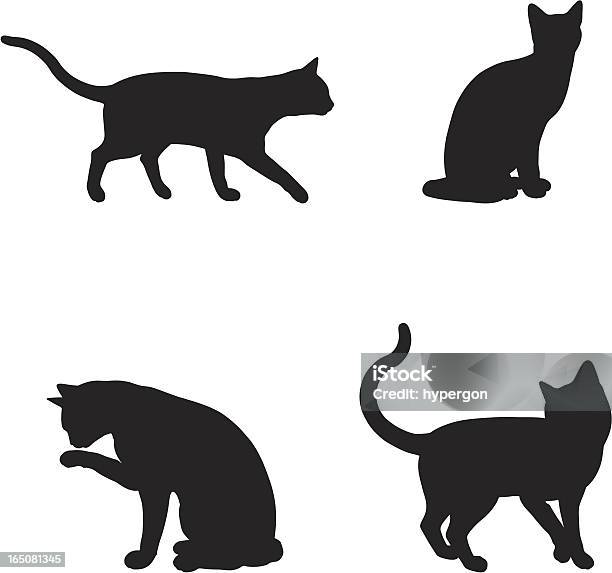 Cat Silhouette Collection Stock Illustration - Download Image Now - Domestic Cat, Black Color, Cut Out