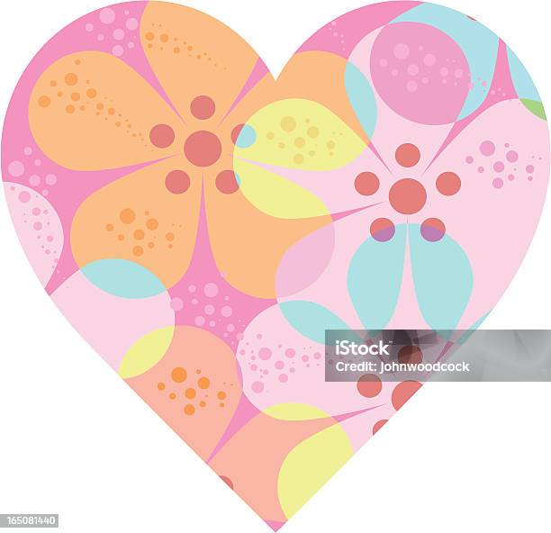 Сердце Flower Power — стоковая векторная графика и другие изображения на тему 1960-1969 - 1960-1969, Символ сердца, Без людей