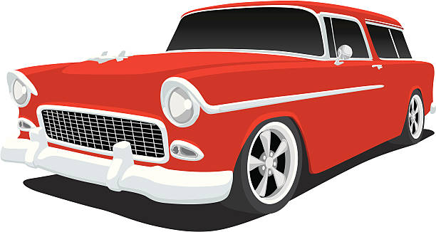 chevrolet nomad 1955 - chevrolet stock-grafiken, -clipart, -cartoons und -symbole