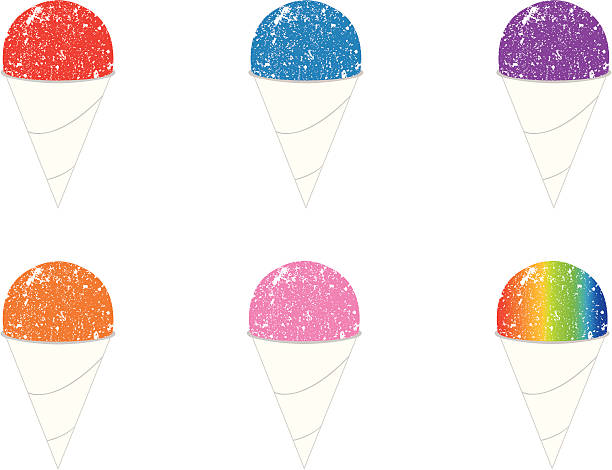 Snowcones Six snowcones with a crushed ice texture. snow cone stock illustrations