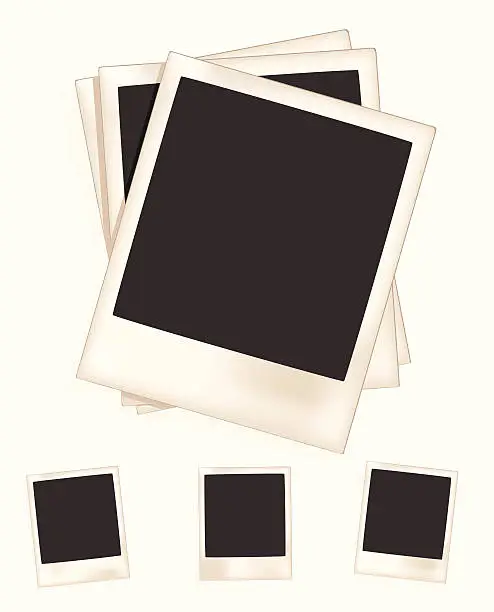 Vector illustration of Three Vintage picture Frames