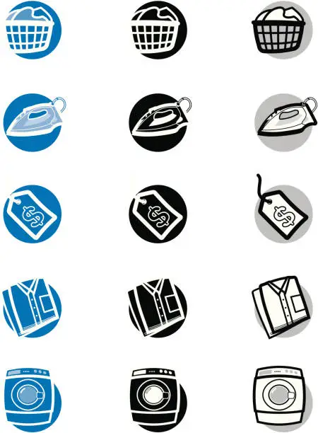 Vector illustration of Laundry icons