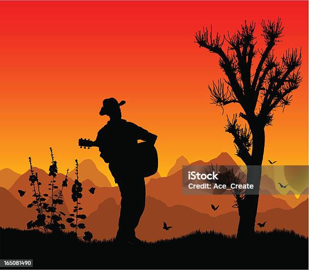 カントリーギターの夕暮れ - ウェスタンのベクターアート素材や画像を多数ご用意 - ウェスタン, カントリーミュージック, シルエット