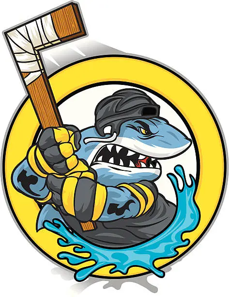 Vector illustration of Shark Hockey