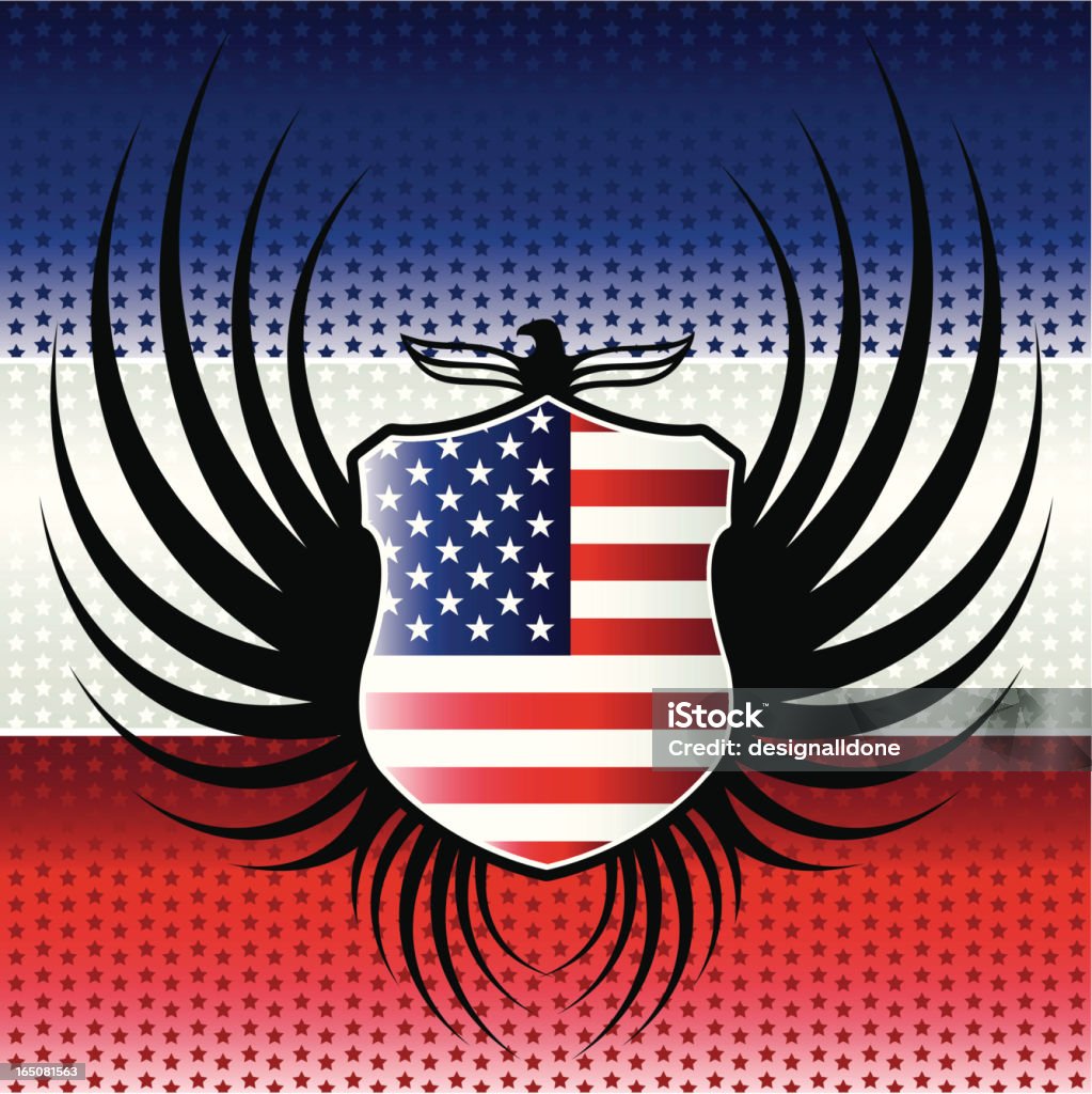 Winged Drapeau des États-Unis - clipart vectoriel de Aigle libre de droits