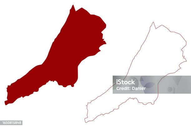Neuchâtel District Map Vector Illustration Scribble Sketch Bezirk Map