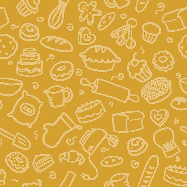 seamless pattern: baking - baking stock illustrations