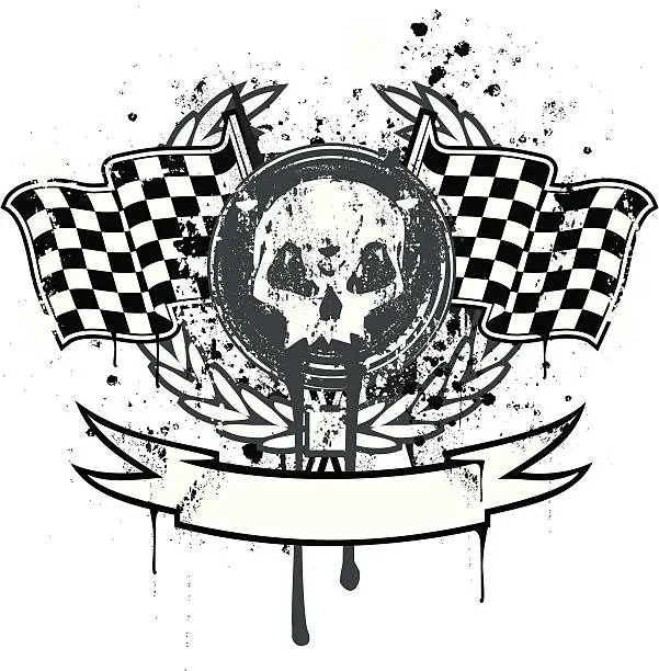 Vector illustration of Death race emblem