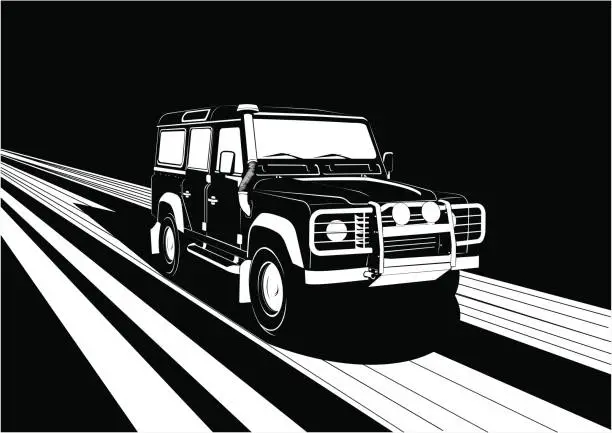 Vector illustration of Noir car XIV