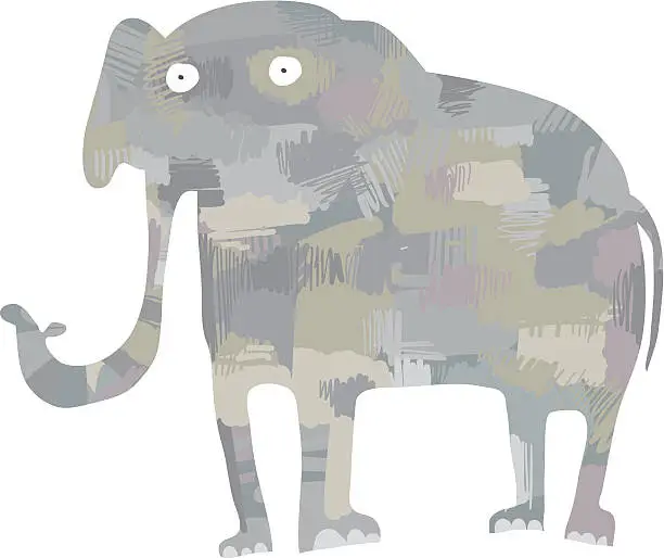 Vector illustration of Patchy the Elephant