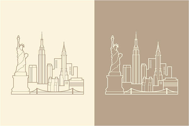 нью-йорке - empire state building stock illustrations