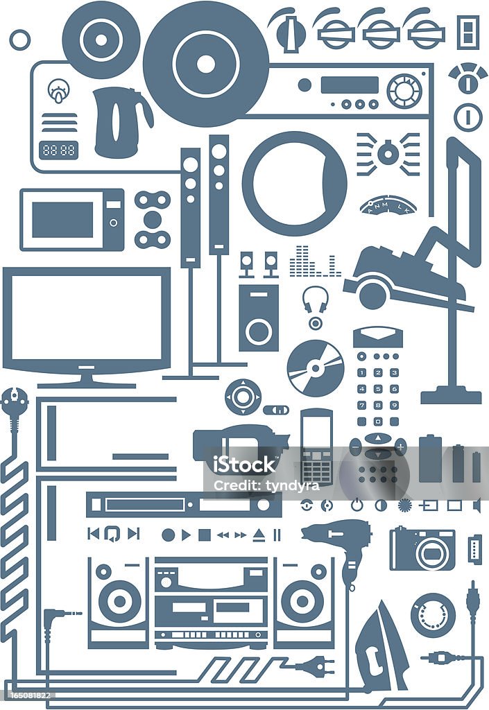 electronic shapes household electronics design elements Electricity stock vector