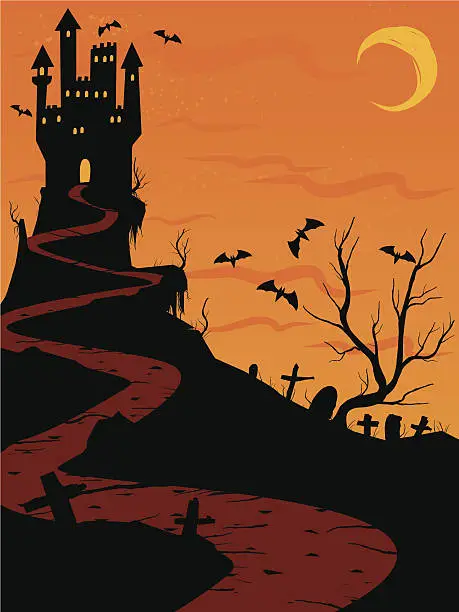Vector illustration of HAUNTED CASTLE