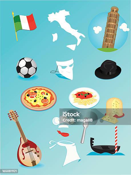 Ilustración de Iconos De Italia y más Vectores Libres de Derechos de Mandolina - Mandolina, Alimento, Bandera Italiana