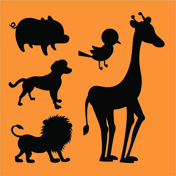 Vector illustration of zoo animals