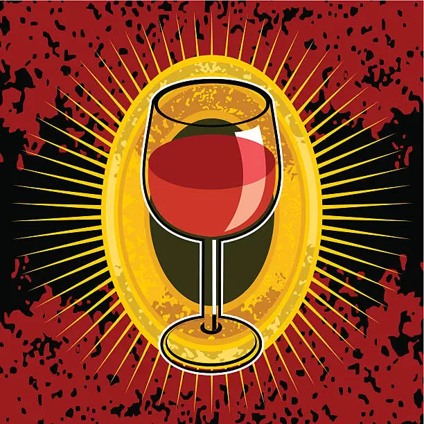 Vector illustration of glass of red wine