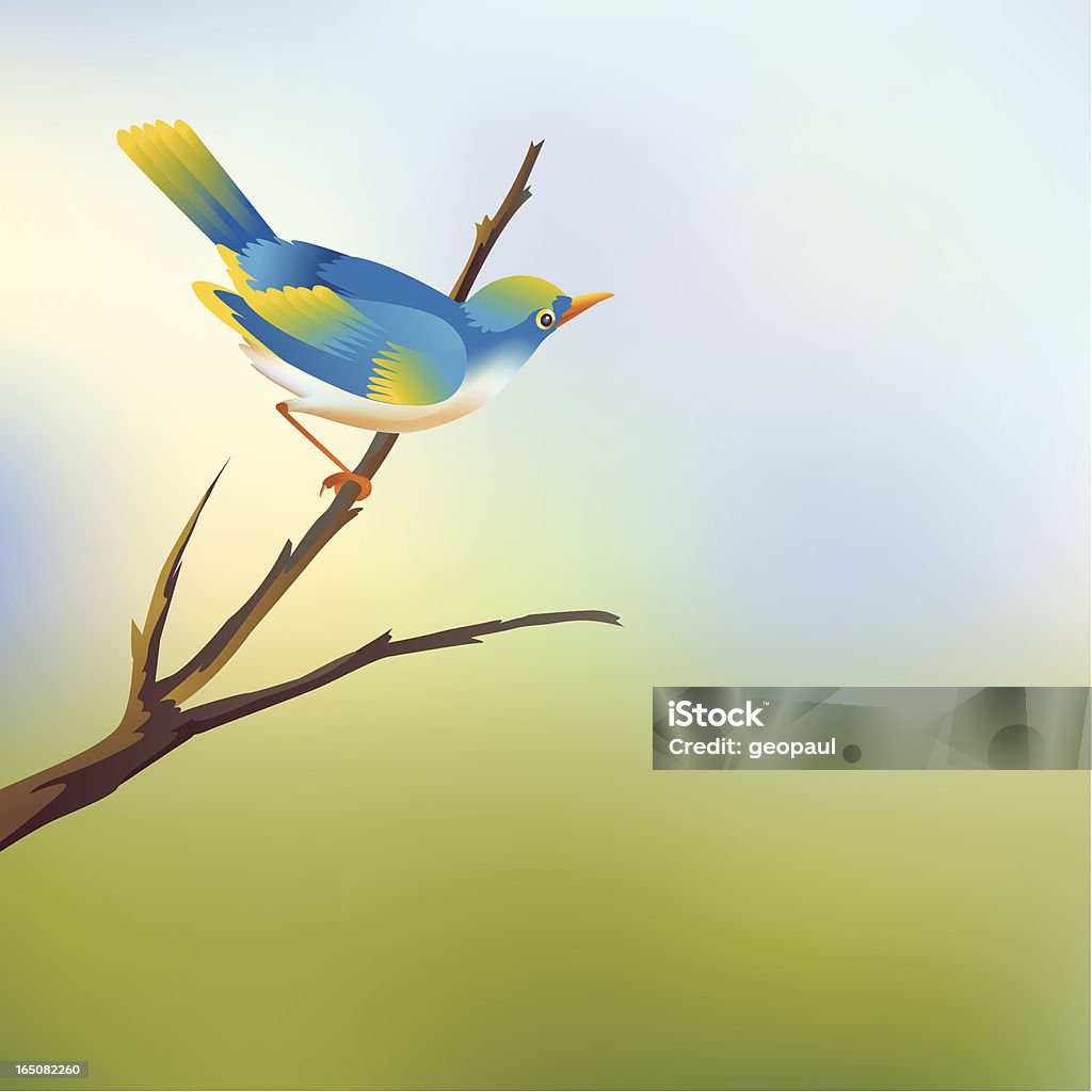 Uccello di primavera - arte vettoriale royalty-free di Animale