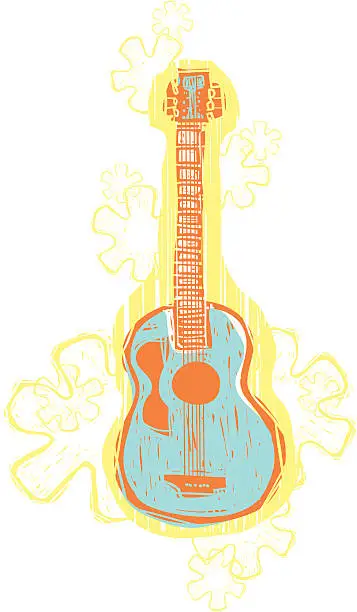 Vector illustration of Hawaiian Guitar