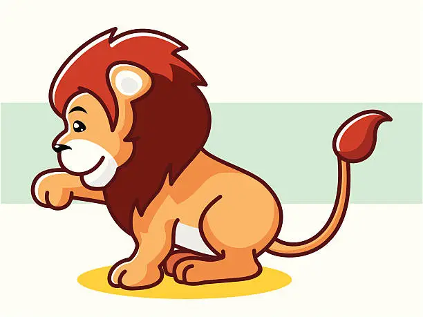 Vector illustration of Lion Cartoon