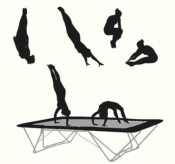 illustrazioni stock, clip art, cartoni animati e icone di tendenza di trampolineaction - pike