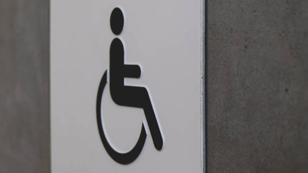 istock Restroom Toilet Sign for Disabled Use Only Interior Hospital Bathroom Accessibility Priority 1650823387