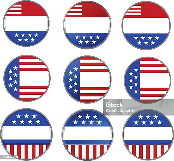 Abstimmung Knöpfen Stock Vektor Art und mehr Bilder von Abzeichen - Abzeichen, Amerikanische Flagge, Blau