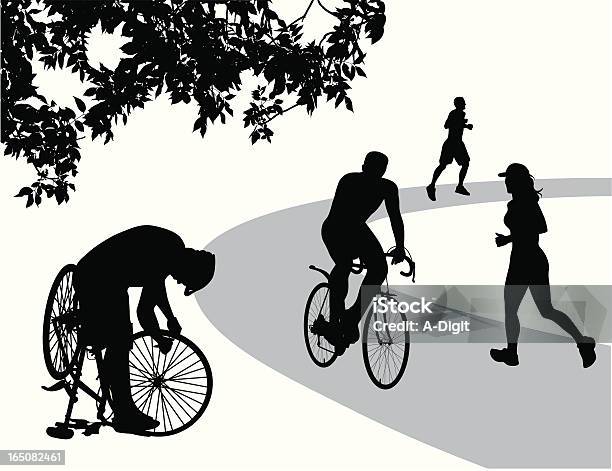 Ilustración de Bicyclerepair y más Vectores Libres de Derechos de Camino - Camino, Correr, Croquis