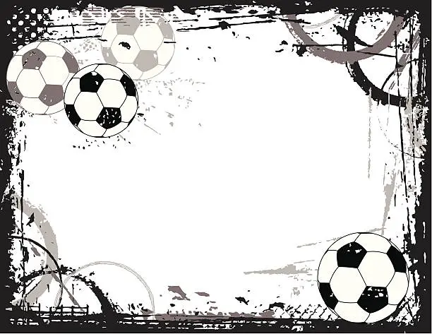 Vector illustration of Soccer Grunge Border