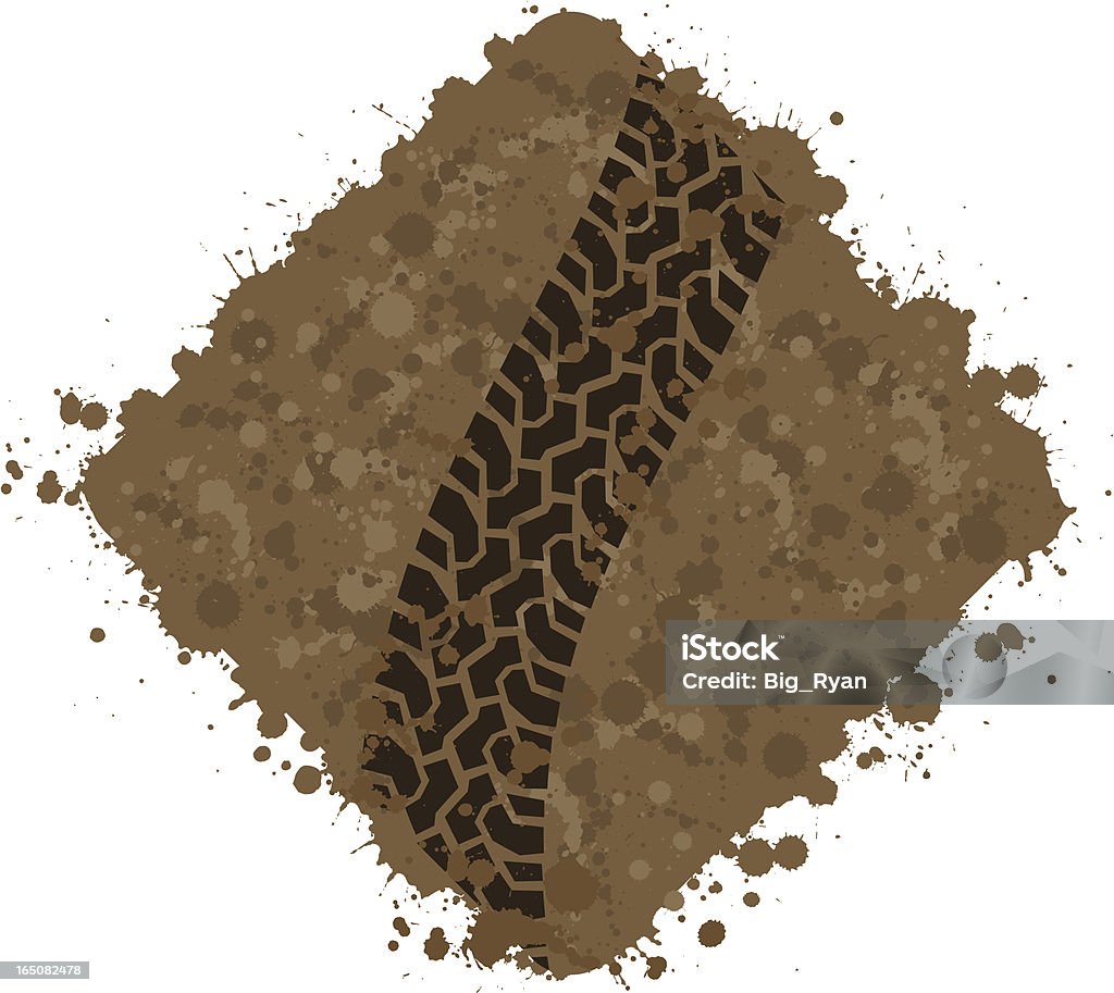 mud road offroad tire track in the mud Mountain Bike stock vector